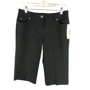 Larry Levine City Shorts Women's Size 8 Black Below Knee New